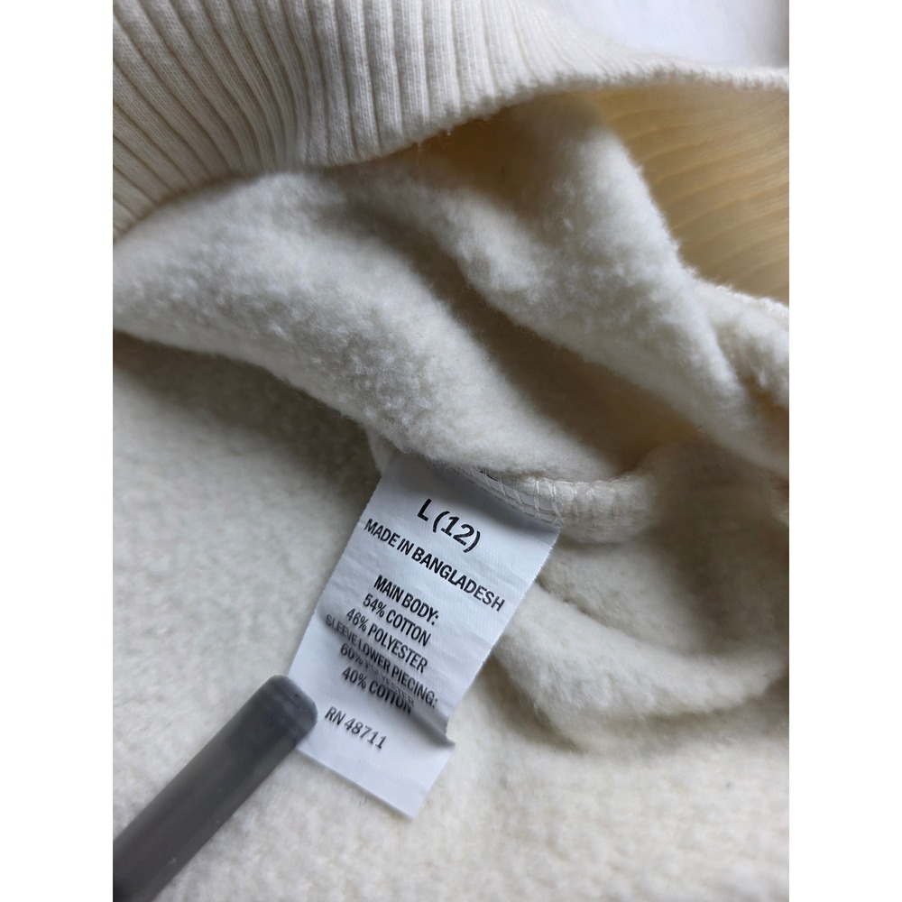 Colorful Planet Kids New York Teddy Bear Sweatshirt Cream Waffle Sleeve L 12 - Picture 6 of 6